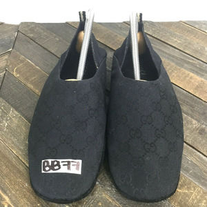 Gucci Black GG Monogram Portable Travel Slippers Size 38 Lux0**